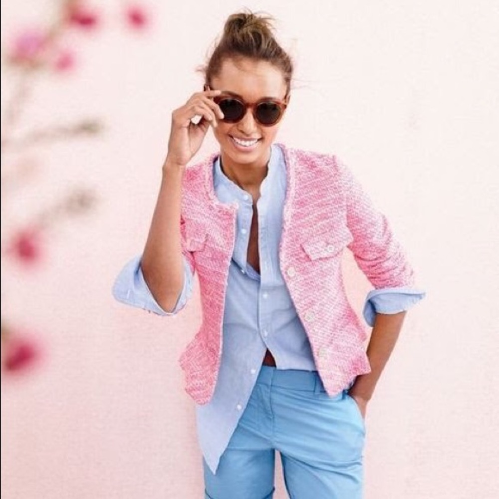 🎉HOST PICK🎉J. Crew Peplum Lady Jacket Neon Tweed - Picture 1 of 6